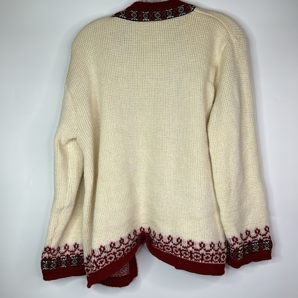 Vintage Nordstrikk White Red Nordic Wool Sweater Small - Picture 4 of 10